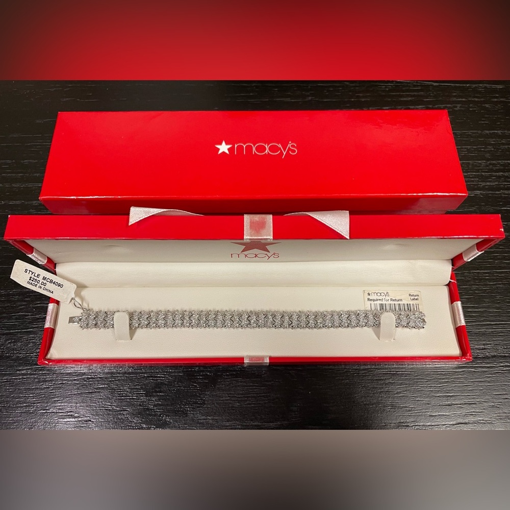 Macy's Sterling Silver Diamond Accent Tennis Bracelet